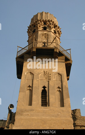 Minaret de l'Imam Muhammad al Shafi'i mausolée qui était un théologien musulman fondateur de Usul al-Fiqh de l'étude islamique situé au Caire Egypte Banque D'Images