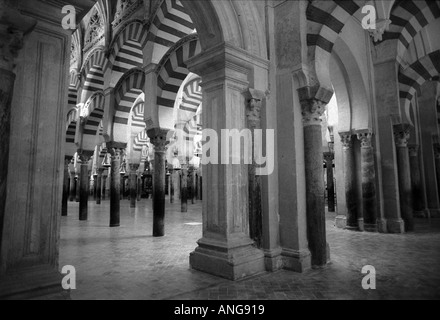 Mosquée de Cordoue Espagne Mesquita construit par les Maures Le double pont des arches en fer à cheval d'autres voussoirs en brique et pierre dans un Banque D'Images