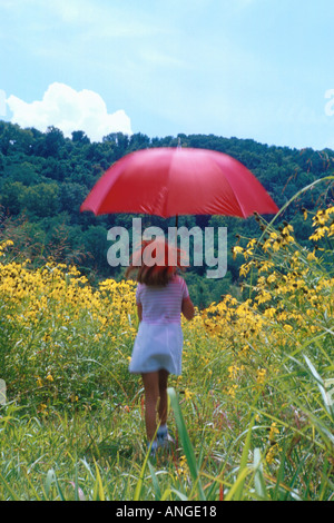 Parapluie rouge Banque D'Images