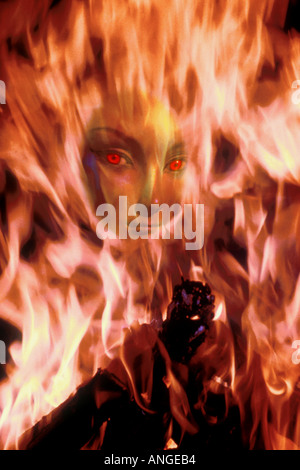 Visage en enfer Banque D'Images