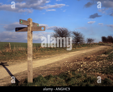 BRIDLEWAY SIGNE sur South Downs Way National Trail dans le parc national des South Downs Storrington West Sussex England Royaume-Uni Grande-Bretagne Banque D'Images