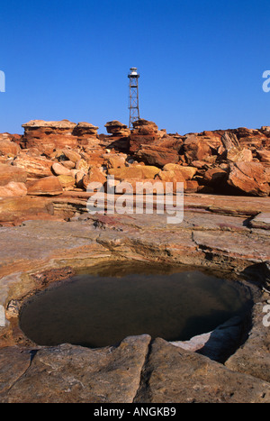 Les Gardiens de phare et Phare intérieure, Gantheaume Point, près de la ville de Broome, Australie occidentale. Banque D'Images