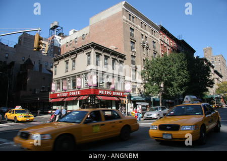 New York taxi à diner à Manhattan Banque D'Images
