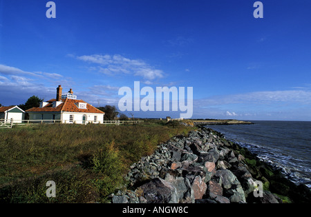 Défenses côtières pour lutter contre l'érosion côtière à l'East Lane Bawdsey, Suffolk, UK. Banque D'Images