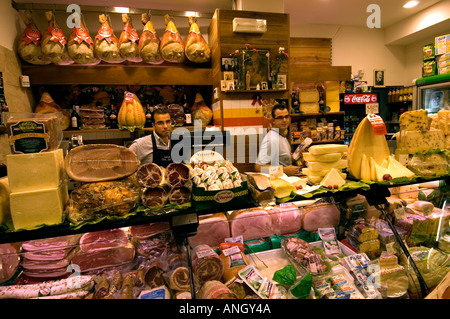 Sicile Italie Palerme Fromage marché alimentaire Boucherie Charcuterie Banque D'Images