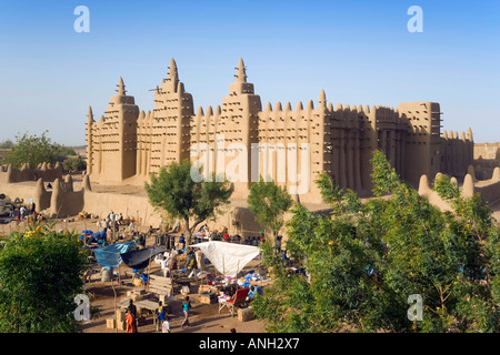 Mosquée de Djenné, Djenné, Delta Intérieur du Niger, région de Mopti, au Mali Banque D'Images