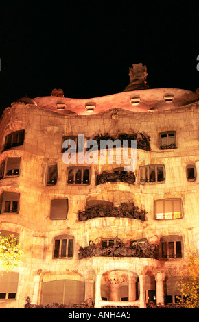 La Pedrera Mila House Barcelone Espagne Banque D'Images