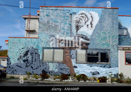 Plein air Chemainus murales géantes de l'île de Vancouver BC British Columbia Canada Banque D'Images