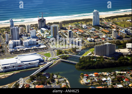 Centre des congrès et du Casino Jupiters Broadbeach Gold Coast Queensland Australie aerial Banque D'Images