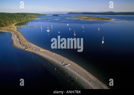 Vue aérienne de la flèche Sidney, île de Vancouver, Colombie-Britannique, Canada. Banque D'Images