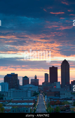 Toits de Des Moines, Iowa, USA Banque D'Images