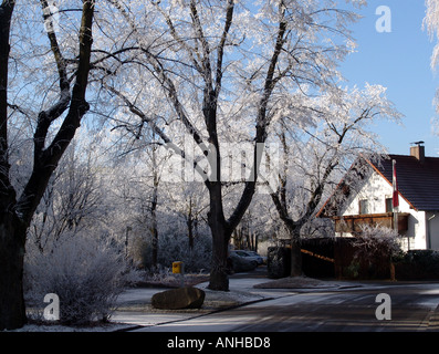 Paysage d'hiver Garching Allemagne Banque D'Images