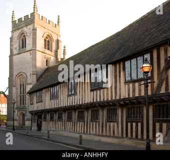 Old Grammar School et Chapelle Guilde Stratford Banque D'Images