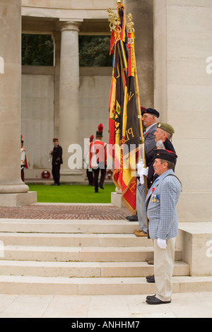 Dernier message cérémonie au Mémorial aux disparus de Ploegsteert dans WW1 en Belgique Banque D'Images