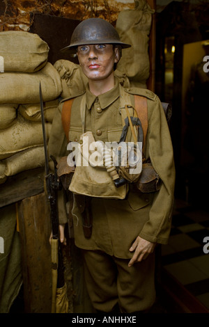 Soldat allié à la WW1 de Hooge Crater Museum près d'Ypres en Belgique Banque D'Images