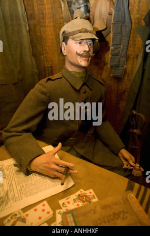 Soldat allemand lors de la WW1 de Hooge Crater Museum près de Ypres, Belgique Banque D'Images