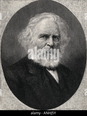 Henry Wadsworth Longfellow, 1807 - 1882. Poète américain. Banque D'Images