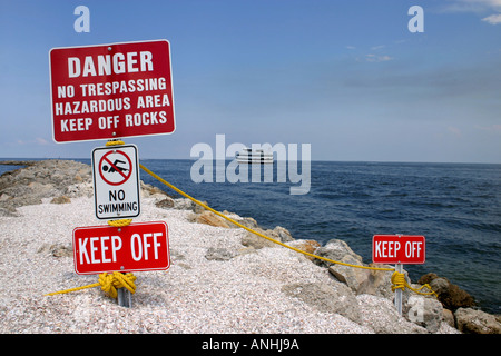 Danger ne dispose pas de l'intrusion Sand Key Park Clearwater Floride États-Unis d'Amérique Banque D'Images