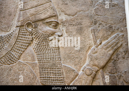 La sculpture murale assyrienne au British Museum Banque D'Images