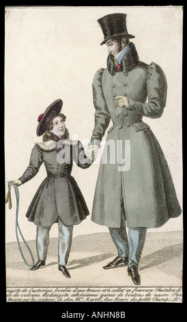 Costume Garçon homme 1827 Banque D'Images