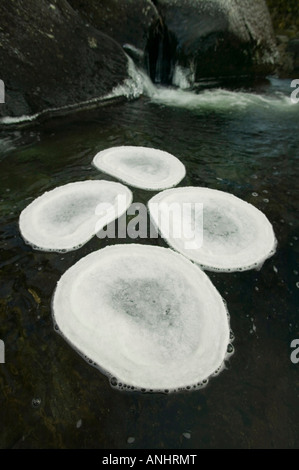 Une rivière partiellement gelé dans Easedale Près de Grasmere dans le Lake District pendant une vague de froid Banque D'Images