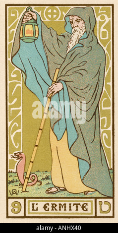 L'ermite de carte de tarot Banque D'Images