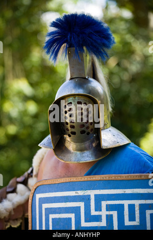 Reenactor habillé en époque Romaine Gladiator Banque D'Images