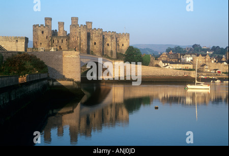 Château de Conwy, Gwynedd, au nord du Pays de Galles, Royaume-Uni Banque D'Images