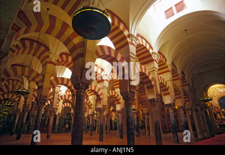 L'intérieur de la Mezquita (Mosquée Cathédrale de Cordoue, Espagne) Banque D'Images