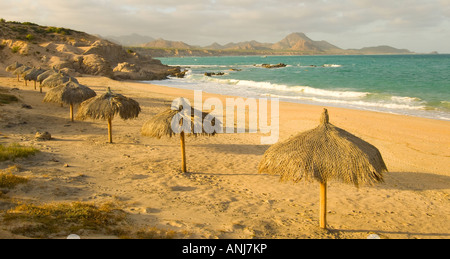 Mexique Baja Californie Mer de Cortez Parc National Marin de Cabo Pulmo vue panoramique de Mermaid Beach Banque D'Images