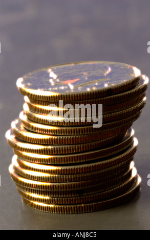 Pile de pièces en demi-dollar US Banque D'Images