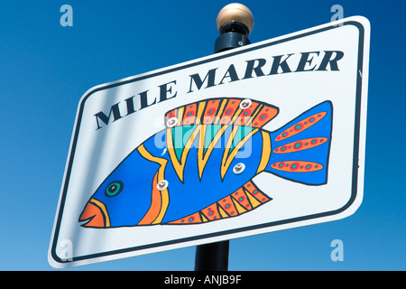 Mile Marker, St Pete Beach, la Côte du Golfe, Florida, USA Banque D'Images