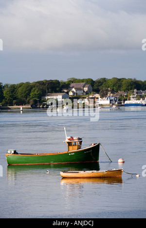 Royaume-uni Irlande du Nord County Down Portaferry bateaux amarrés sur le Strangford Lough Strangford opposé village Banque D'Images