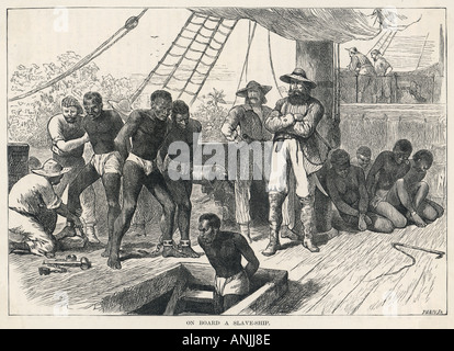 Les scènes à bord de l'esclavage Banque D'Images