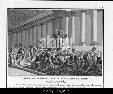 Catilina dénoncé par Cicero Banque D'Images