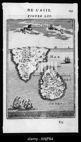 La carte Asie Sri Lanka 1719 Banque D'Images