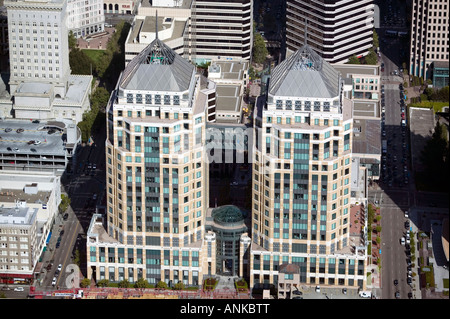 Au-dessus de l'antenne des immeubles fédéraux, de l'Oakland Downtown Oakland California Banque D'Images