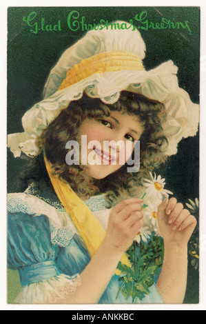 Carte avec Daisies Banque D'Images