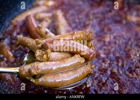 Chistorra un type de saucisse à base de la Navarre, Espagne Banque D'Images