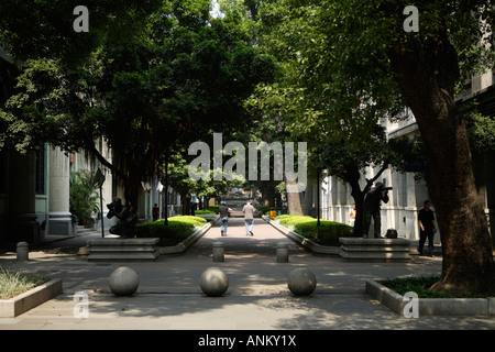 Shamian Dao Surface du Sable Island, Guangzhou, Chine. Park Banque D'Images