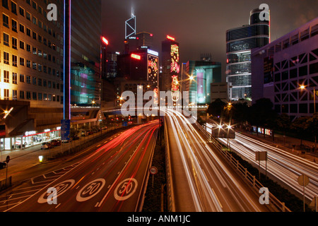 Sentiers de circulation Gloucester Road Wanchai Hong Kong Banque D'Images