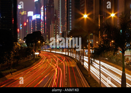 Sentiers de circulation Gloucester Road Wanchai Hong Kong Banque D'Images