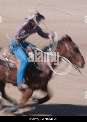 Les concurrents de rodéo se préparer pour le concours de rodéo Tucson Banque D'Images