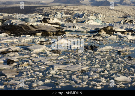 Glacier Breidamerkurjokull Jokulsarlon Glacial Lagoon Islande Vatnajokull Banque D'Images