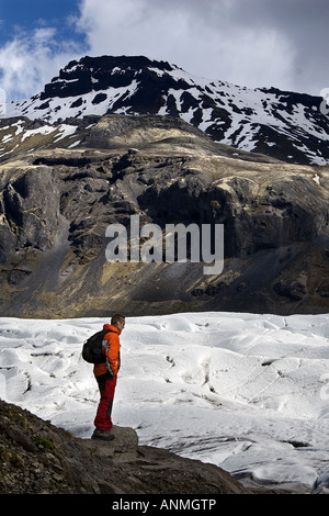 Le plus grand glacier de Vatnajokull en Europe Le parc national de Skaftafell l'Islande Banque D'Images