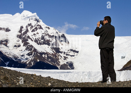 Photographe à glacier de Vatnajokull le plus grand d'Europe Le parc national de Skaftafell l'Islande Banque D'Images