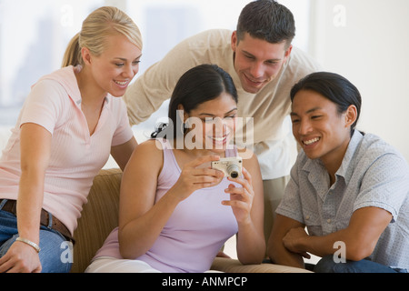 Multi-ethnic friends looking at camera Banque D'Images