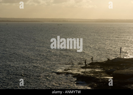 Les sections locales en fin d'après-midi de pêche à Botany Bay à Sydney, Australie Banque D'Images