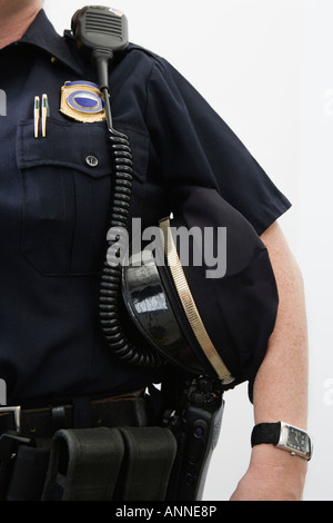 Close up d'un sergent de police's cap. Banque D'Images