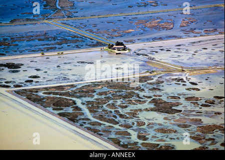 Au-dessus de l'antenne delta vallée centrale de la Californie l'inondation de la rivière Sacramento Banque D'Images